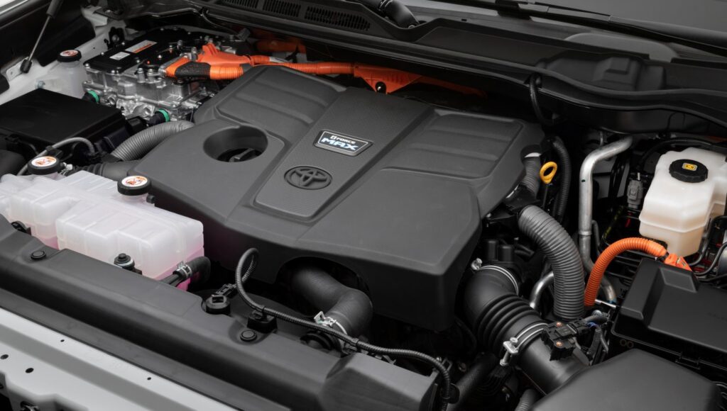 Toyota Tundra i-FORCE MAX hybrid engine bay