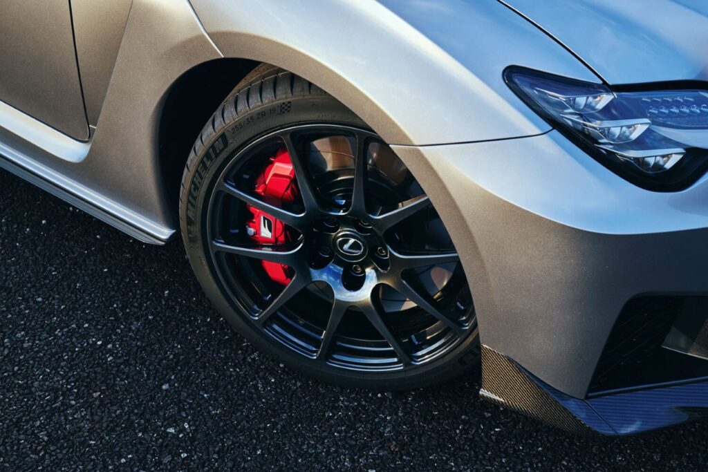 Forged BBS wheel and red Brembo caliper on the 2025 Lexus RC F Final Edition