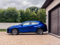 2026 Lexus UX 300h F SPORT in blue, side view