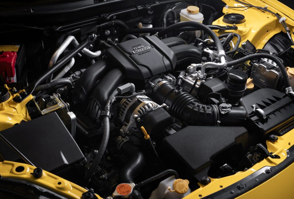 2026 Toyota GR86 engine bay with the 2.4-liter boxer engine
