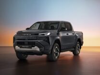 Ninth-generation Toyota Hilux BEV in dark gray