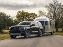 Toyota Sequoia Limited towing a travel trailer