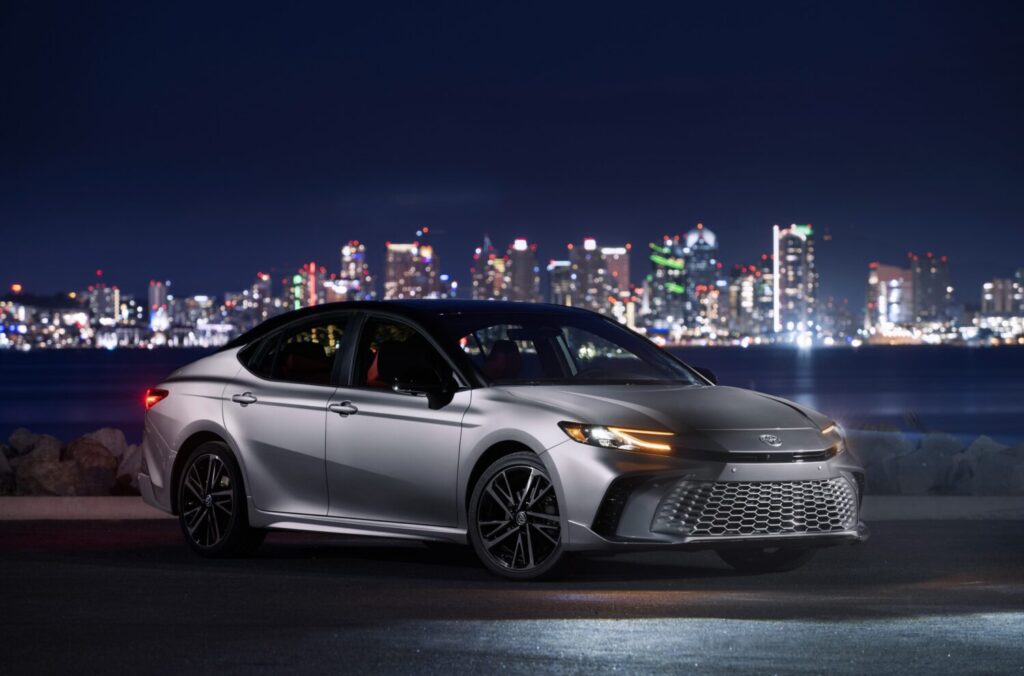 2027 Toyota Camry XSE AWD in Heavy Metal with a black roof
