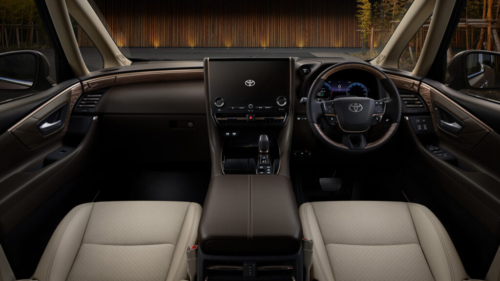 Dashboard of the Toyota Alphard plug-in hybrid
