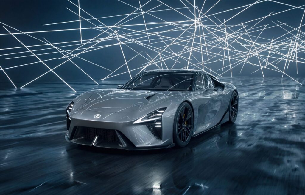 Lexus LFA Concept electric sports car in silver