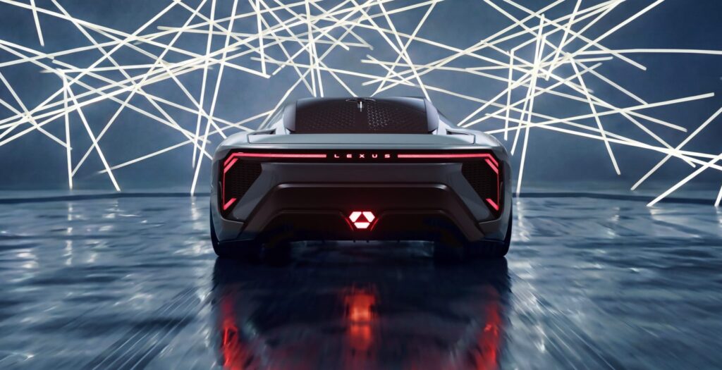 Rear of the Lexus LFA Concept with a full-width light bar
