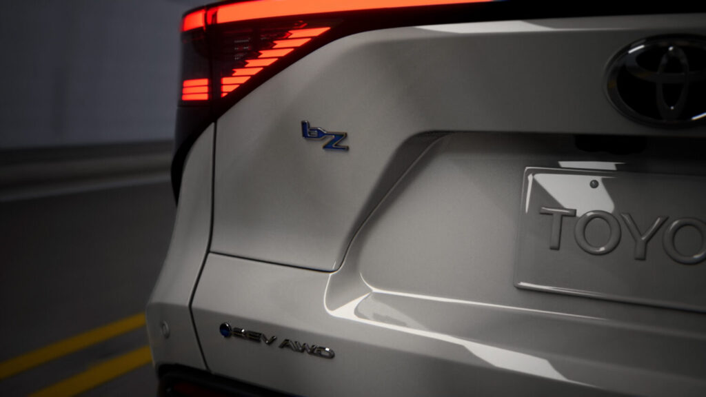 bZ badge on the liftgate of a 2026 Toyota bZ AWD